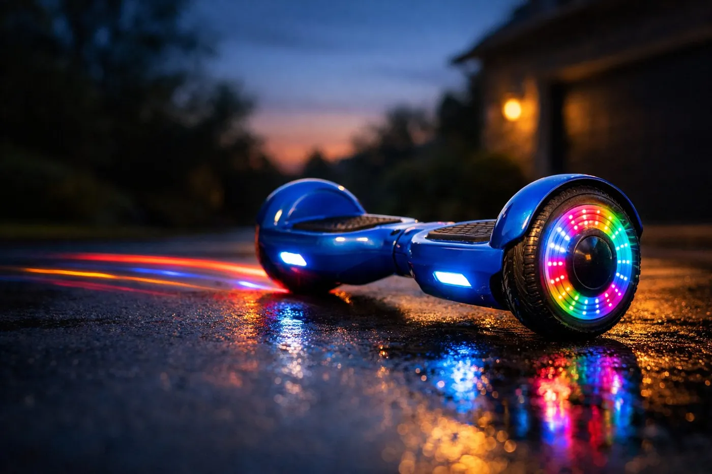 Hoverboard aux roues lumineuses