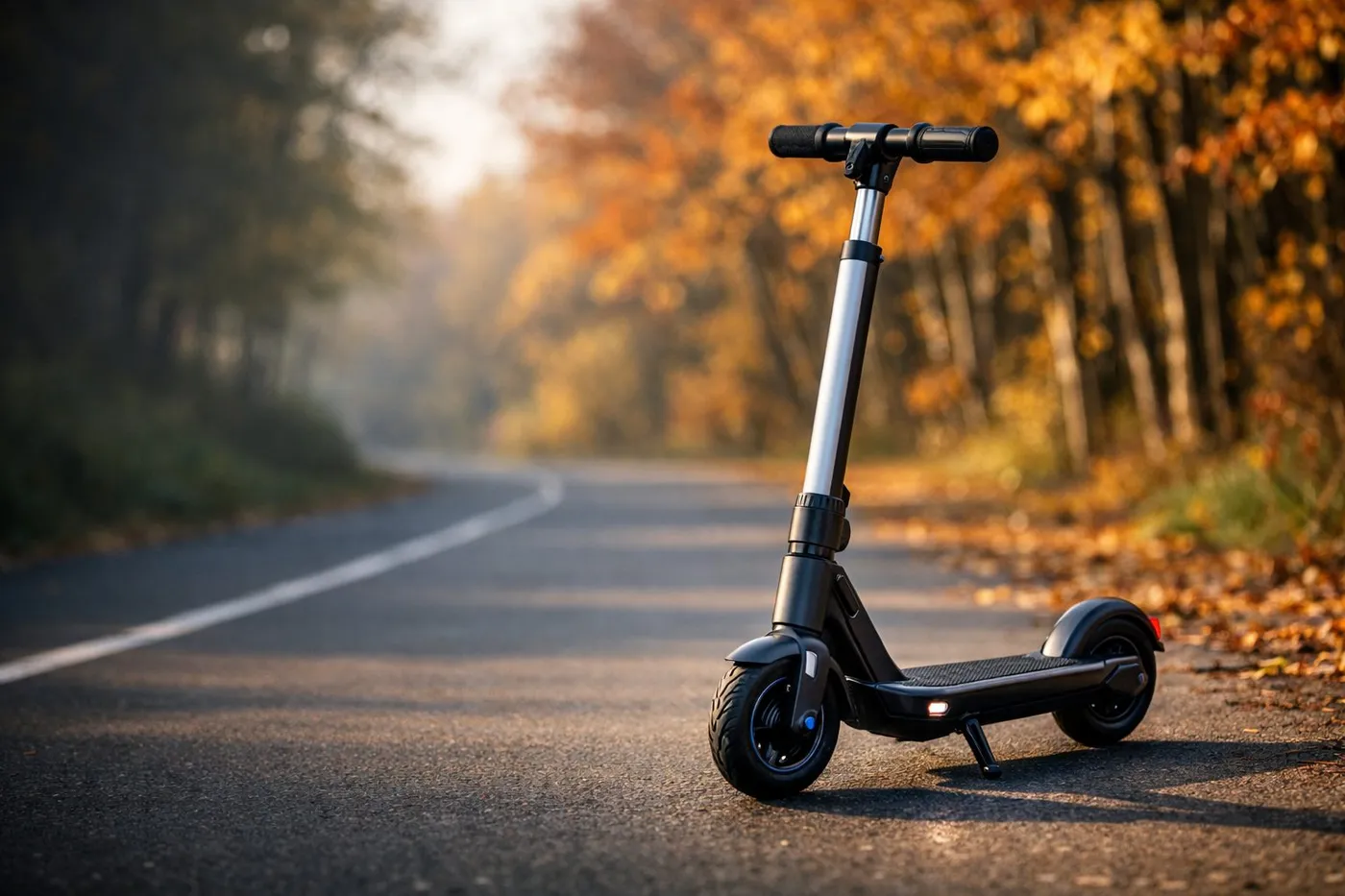 Trottinette électrique pour enfant sur une piste cyclable