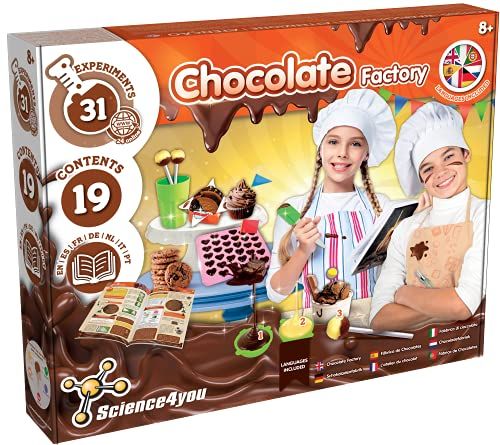 Science4You - Chocolaterie pour des enfants +8 ans - jeu éducatif avec 31 expériences de la Science : Fabriquer des biscuits et des chocolats - Jeu interactif, jeu de cuisine pour les enfants de 8 ans et plus