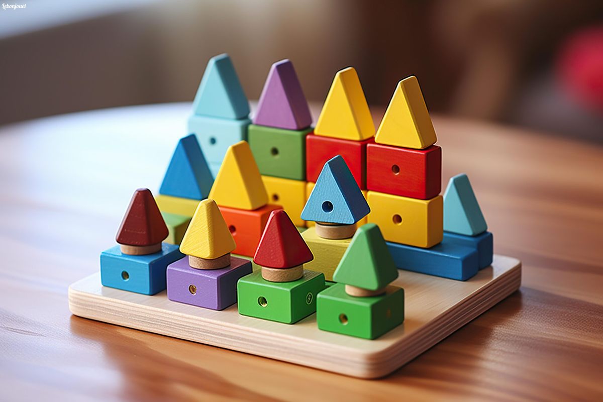 Blocs de bois colorés: inspirez la créativité et l'apprentissage chez les petits.