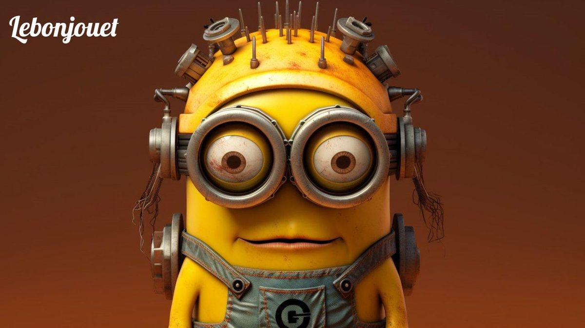Bob, minion ingénu, avec son casque innovant, incarne la curiosité et l'inventivité minionesque.