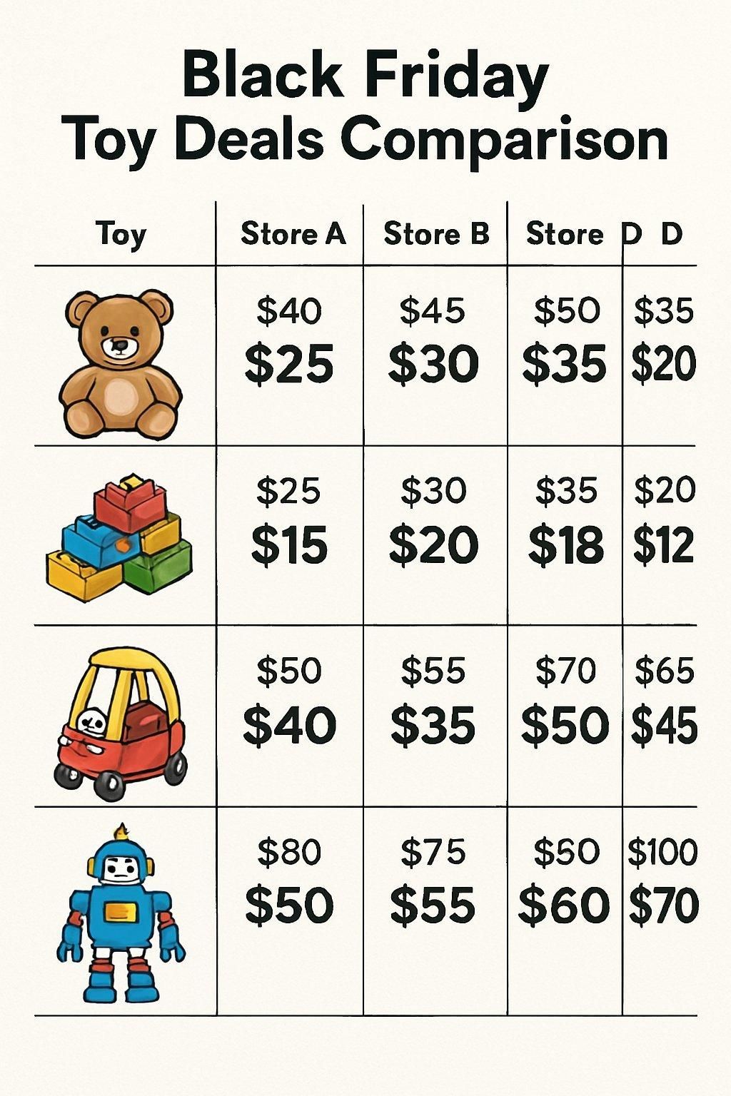 Comparaison des meilleures offres de jouets pour enfants lors du Black Friday, avec remises exceptionnelles.