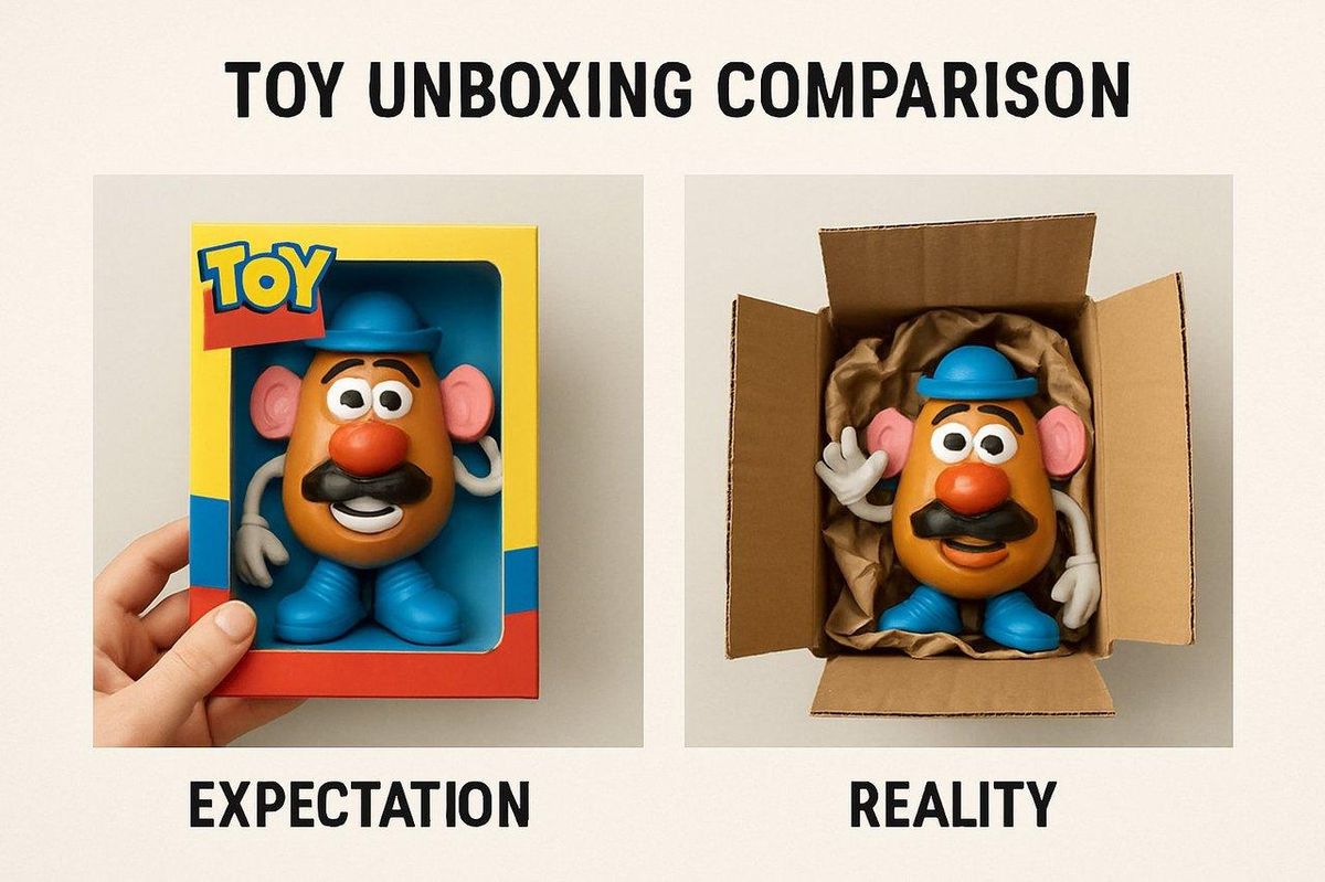 Comparaison d'un toy unboxing : Labubu officiel et Lafufu customisé, différences visuelles marquantes.