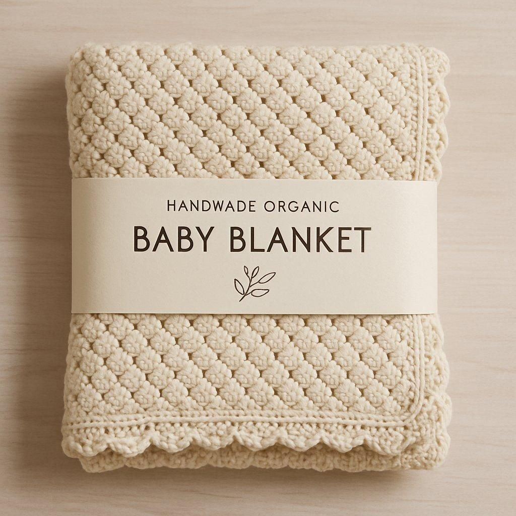 Doudou handmade en coton bio avec broderie douce, symbole de confort et sécurité pour bébé.