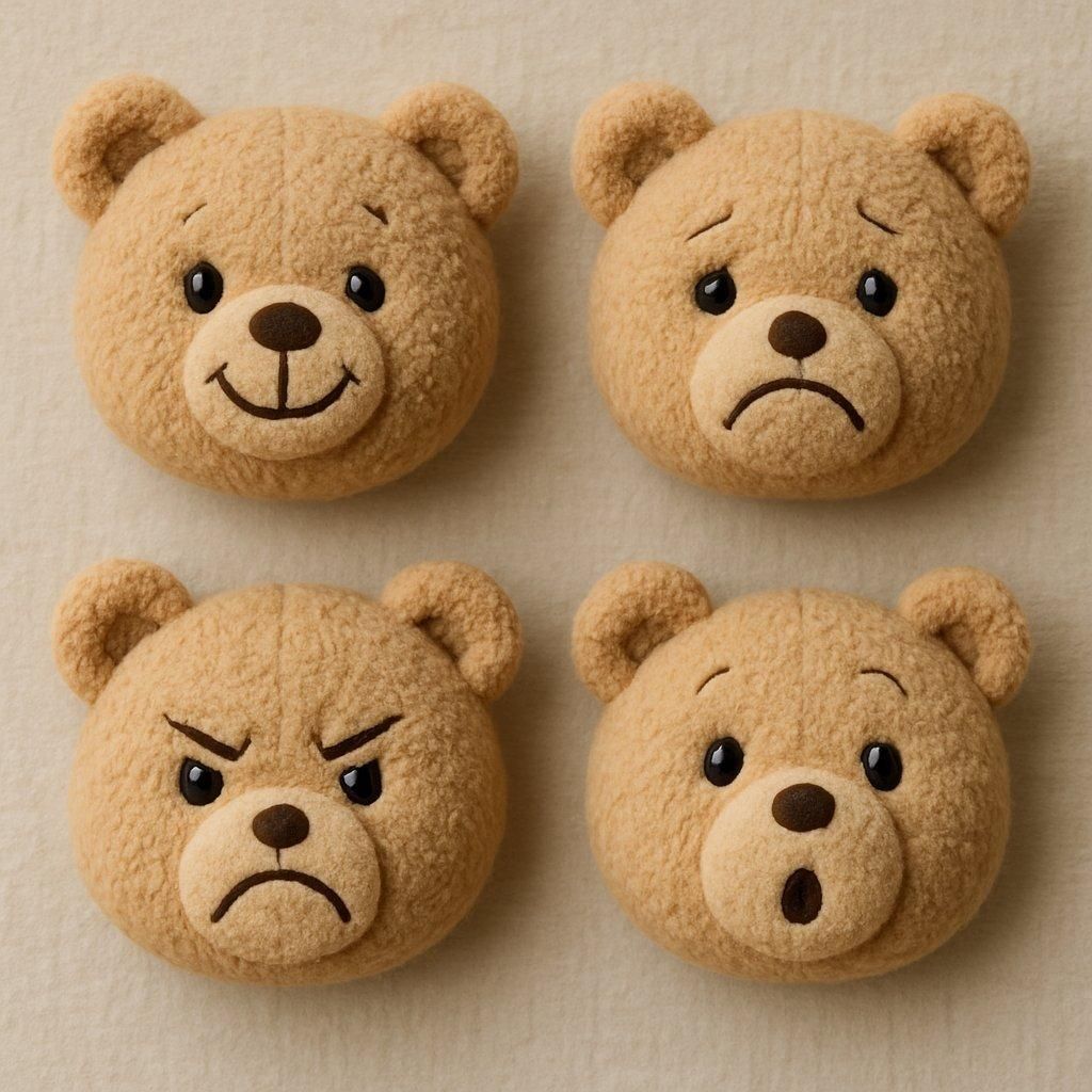 Doudou Pipouette avec des faces expressives, favorisant l’expression des émotions chez l’enfant grâce aux emotional plush toy faces.