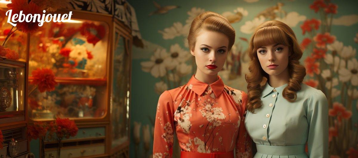 Élégance rétro et esthétique florale : l'esprit vintage essentiel pour une Barbie de collection.