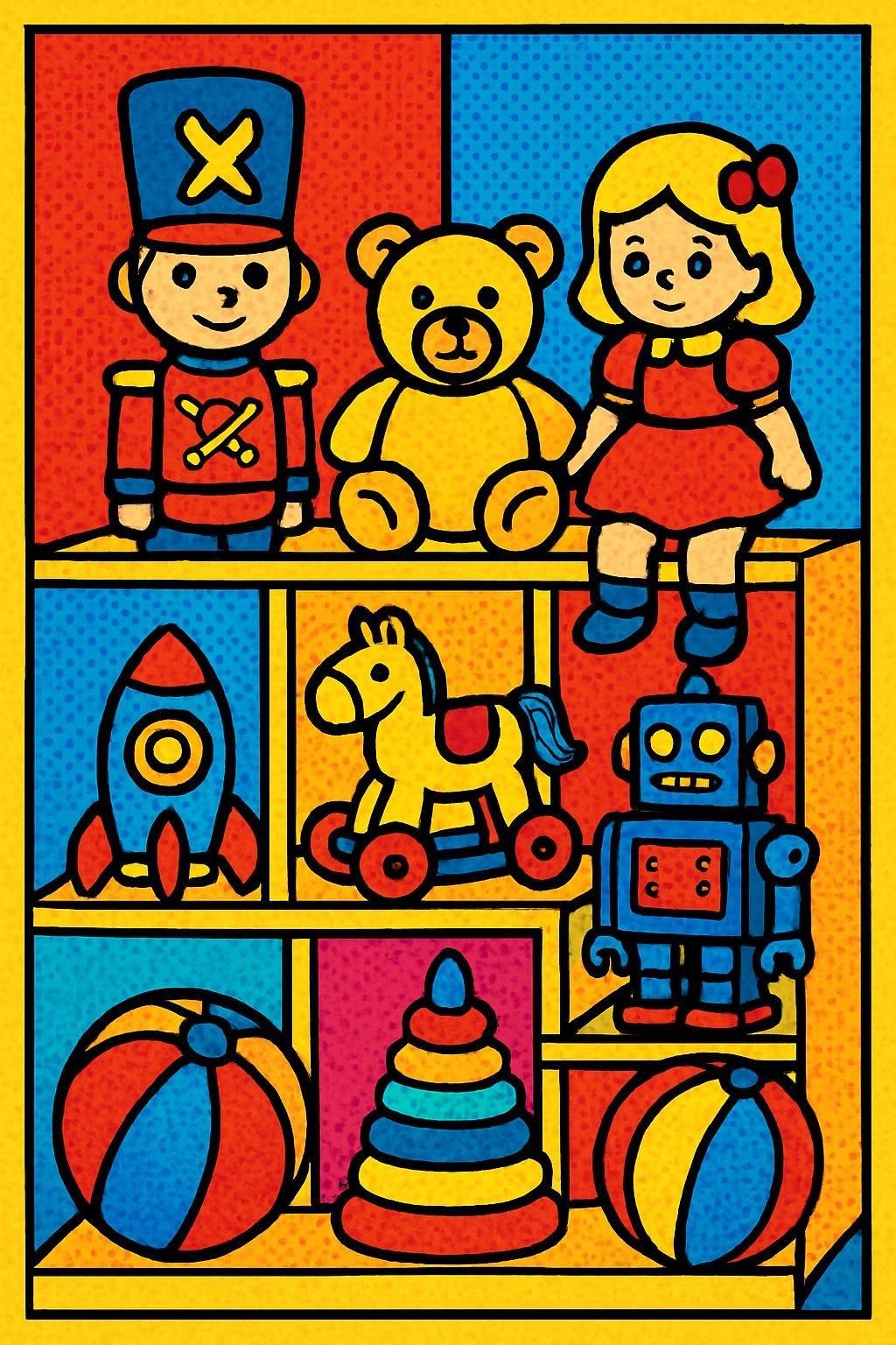 Espace d’exposition toy display pop art mettant en valeur collection de peluches et figurines Labubu.
