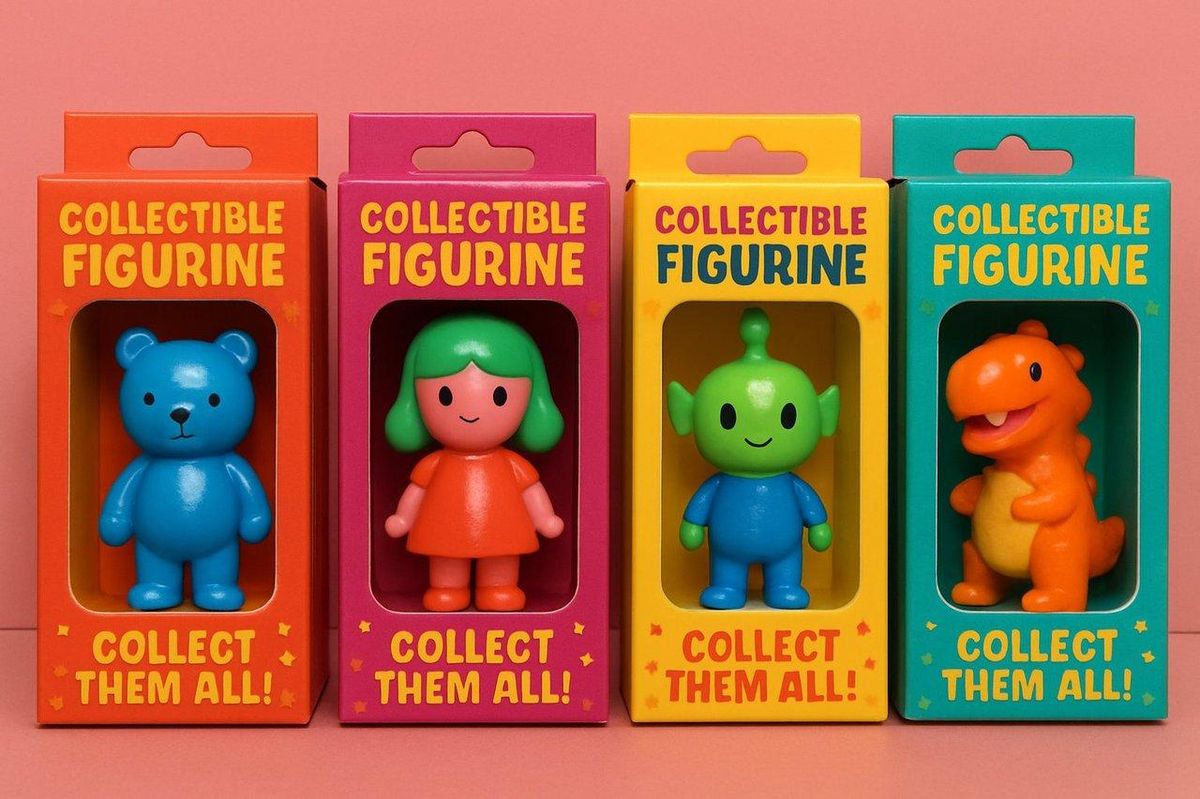 Figurines collectors colorées et joliment emballées, parfaites pour les collectionneurs lors du Black Friday 2025.