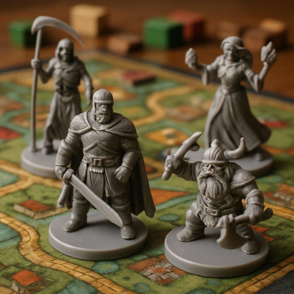 Jeu de société avec figurines détaillées : immersion totale grâce à des board game miniatures tabletop.