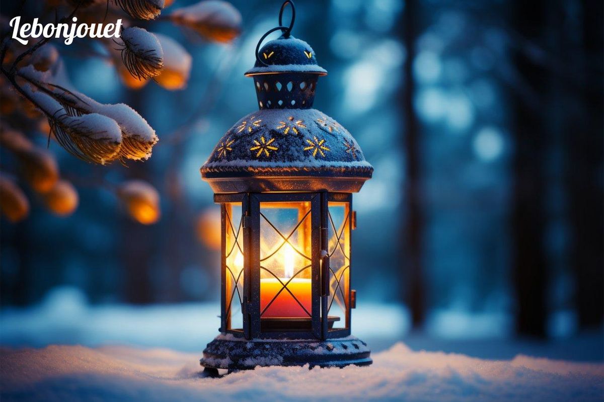 Lanterne magique sous la neige, ambiance de La Reine des Neiges pour réchauffer l'hiver.