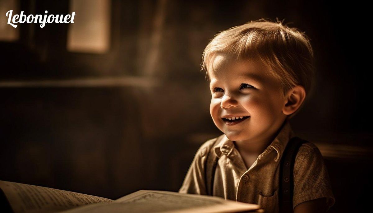 Plongé dans l'émerveillement, cet enfant découvre l'art du récit captivant. ✨📖