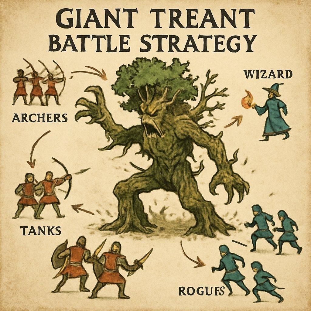 Stratégie de combat contre le Tréant Géant dans Megabonk, utilisant esquives à distance et build revolver.
