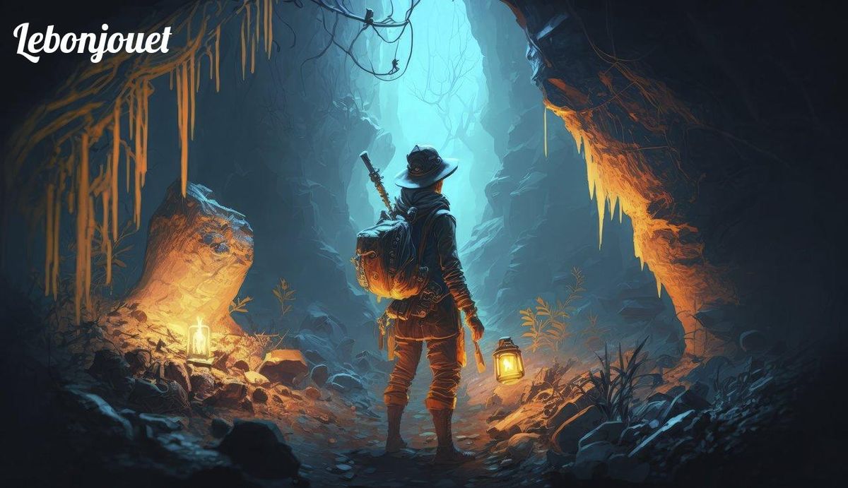 Un aventurier explorant une grotte mystérieuse évoque l'art de découvrir des indices cachés.