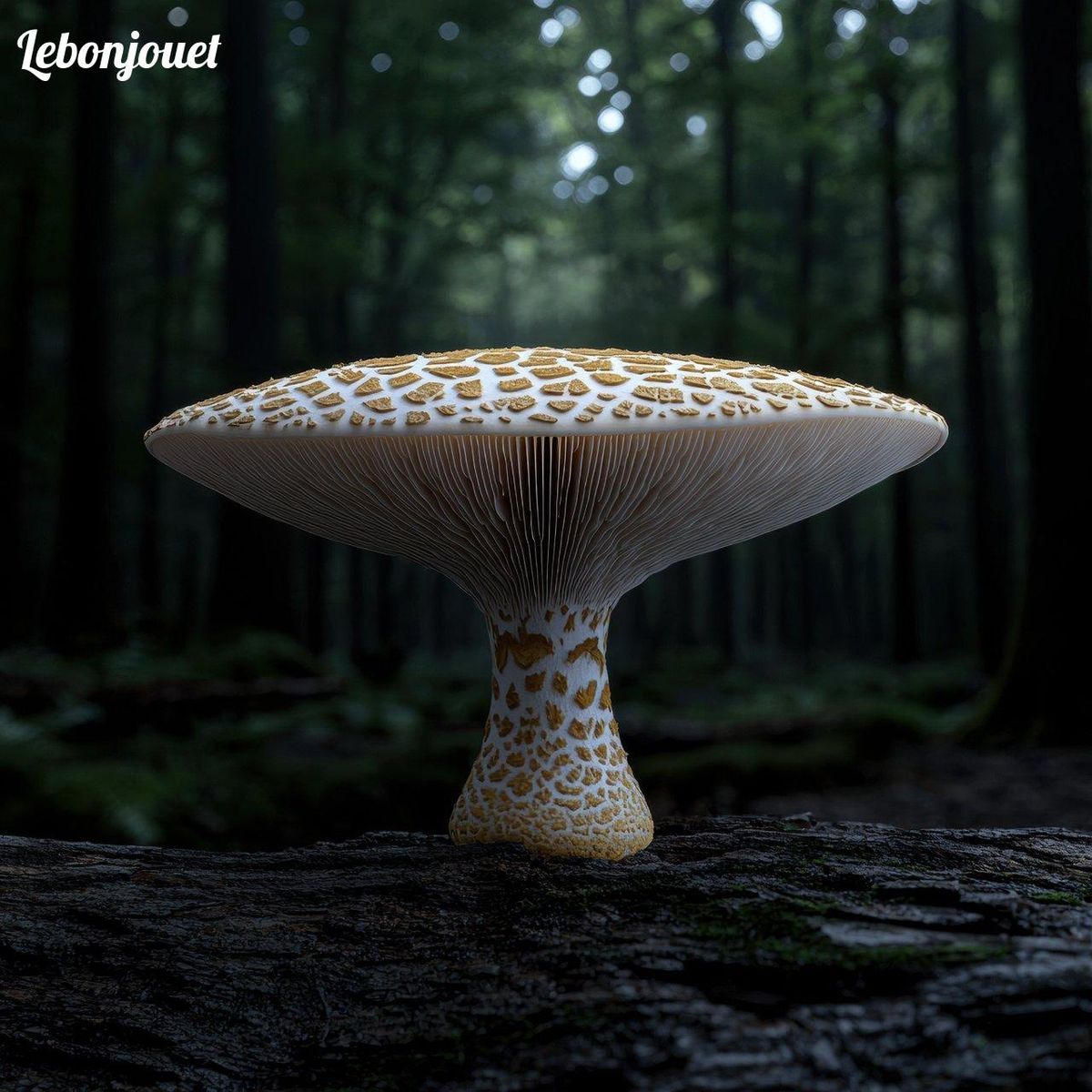 Un mystérieux champignon éclot dans la forêt, rappelant Baby Paras, étrange et fascinant.