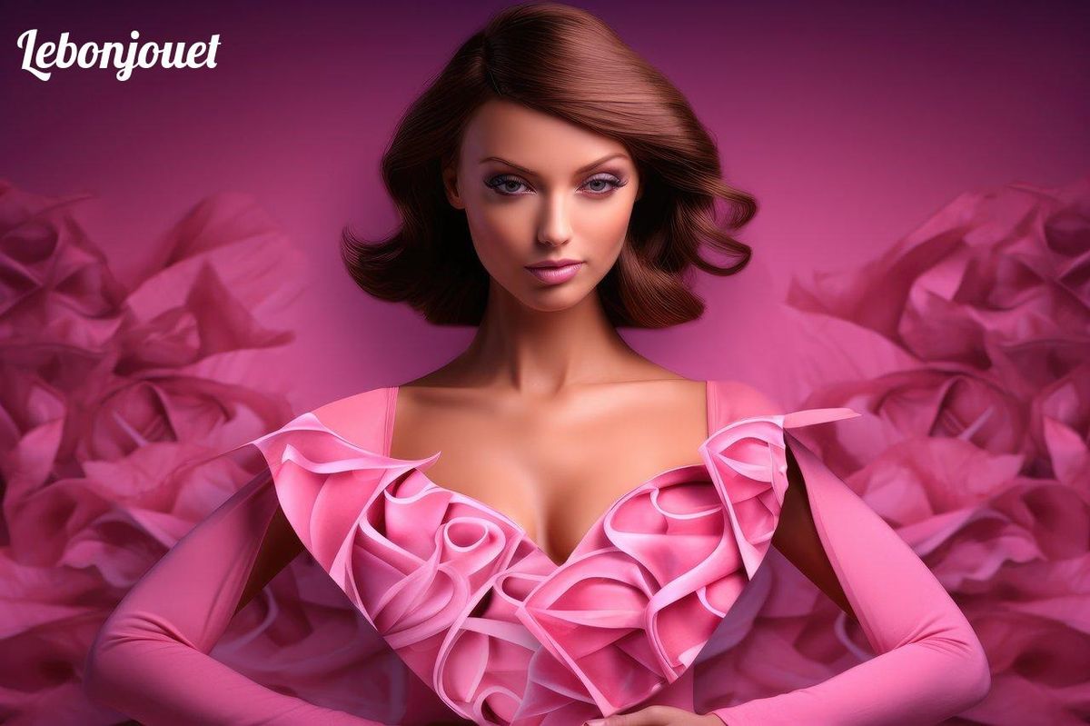 Une Barbie élégante en rose, rappelant son impact depuis 1959: révolution de style et des métiers.