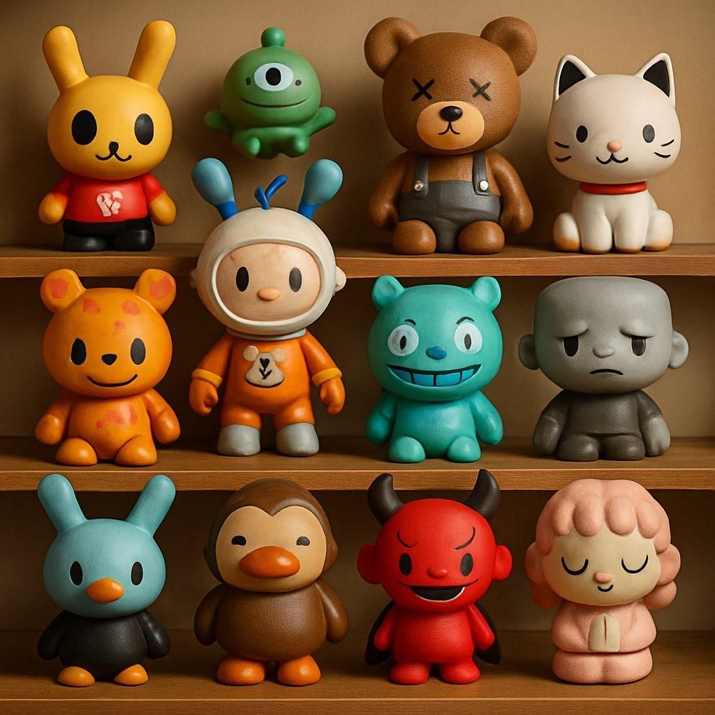 Une collection de figurines Labubu en vinyles et peluches, idéale pour débuter une vinyl toys collection.