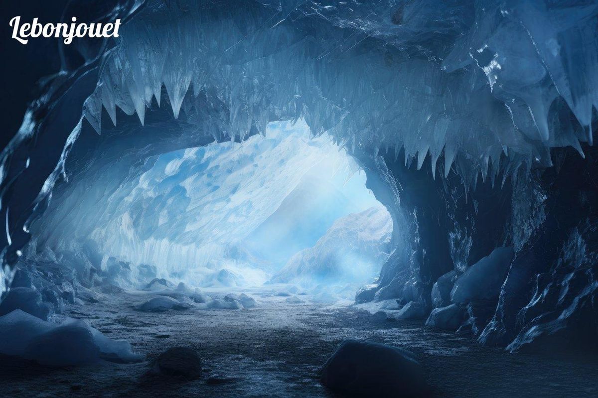 Une grotte de glace évoque l'enchantement glacé de La Reine des Neiges, succès incontournable.