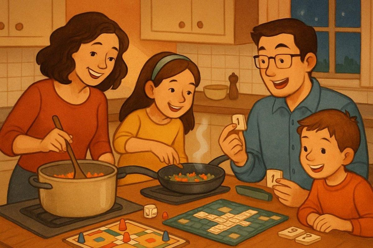 Une soirée famille autour d’un family game night et atelier culinaire pour des moments conviviaux.