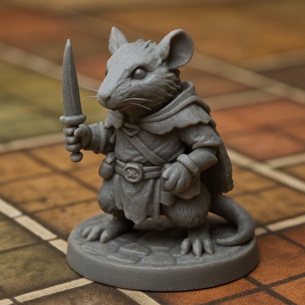 Une vue détaillée d'un rodent board game miniature dans la partie d'Aftermath Le Cataclysme.