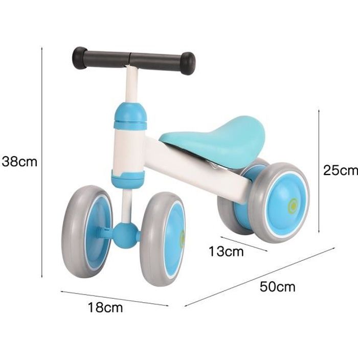 YIS Draisienne Enfants Vélo Bébé sans Pédales Jouet Educatif Premier Cadeau Anniversaire Noel - Bleu