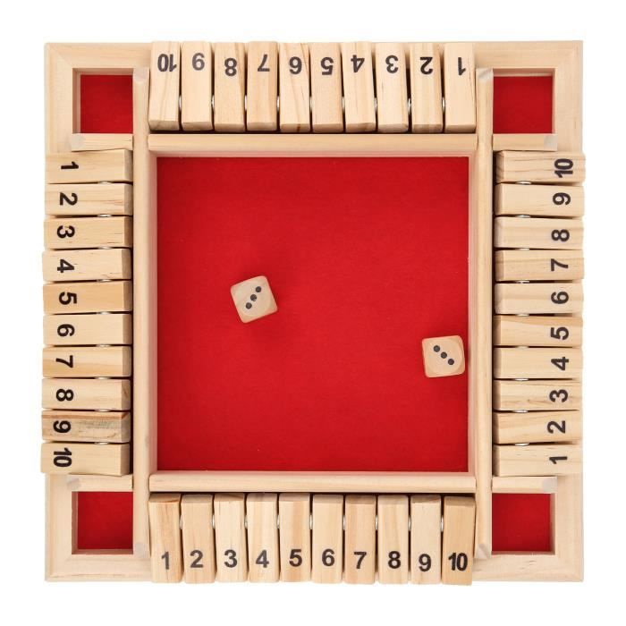 Jeu de dés - KEENSO - Shut the Box - Bois - 4 faces - 10 numéros