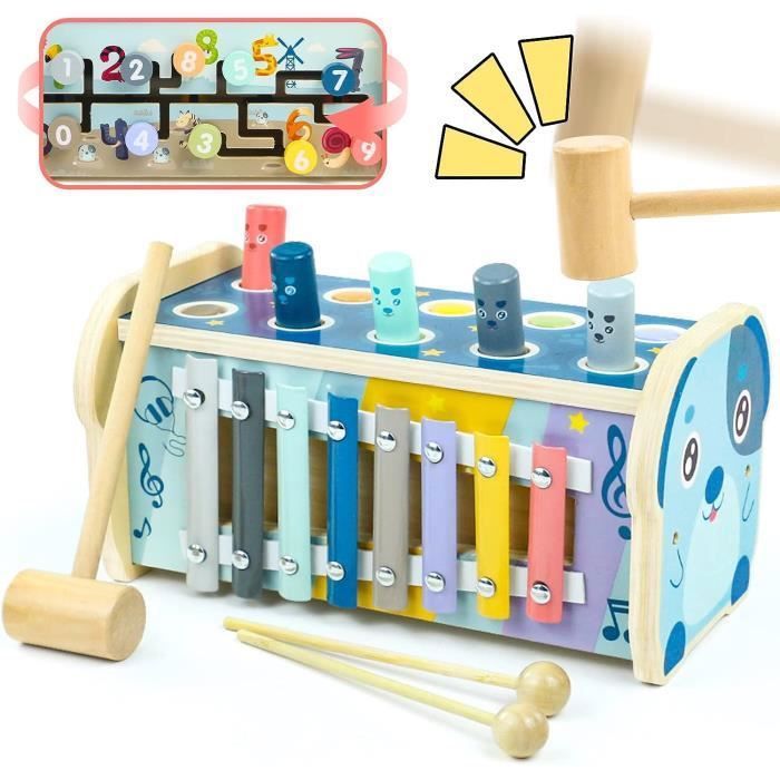 Jouet Bebe en Bois 10 PACK 3 en 1 Jeux Educatif Jouets Éveil Montessori Jouet Enfant 1 2 3 Ans Cadeau Bébé Fille Garcon avec Jeu