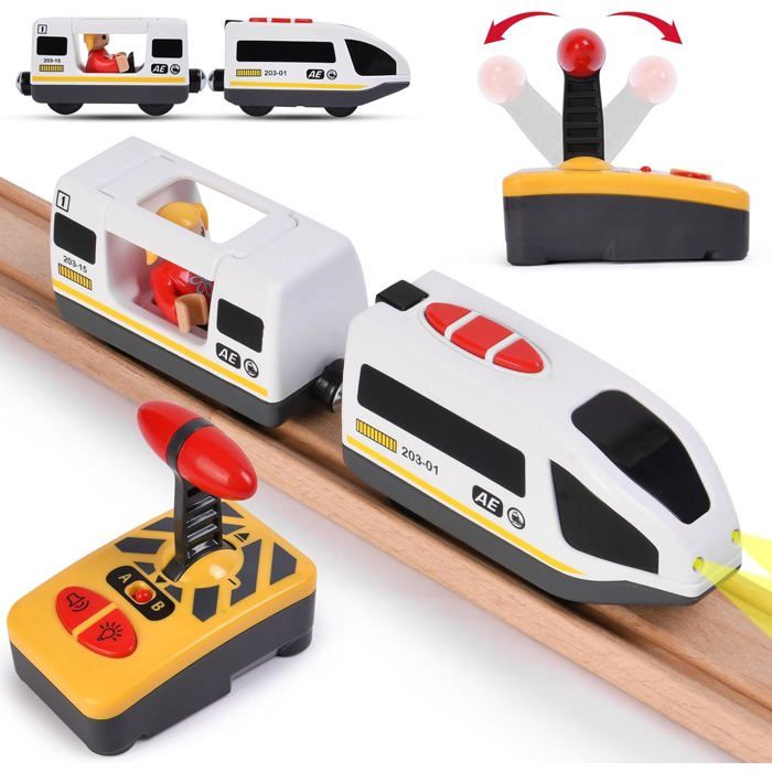 Train de Locomotives à Piles Train Electrique Enfant Connexion Magnétique Trains Électrique Haute Vitesse avec Phares Avant et Son