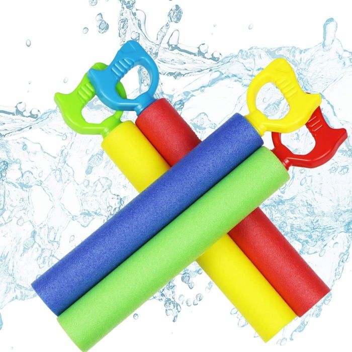 Pistolets à eau pour enfants pistolets à eau en mousse 4 pièces de jouets de piscine extérieure pour enfants de couleurs