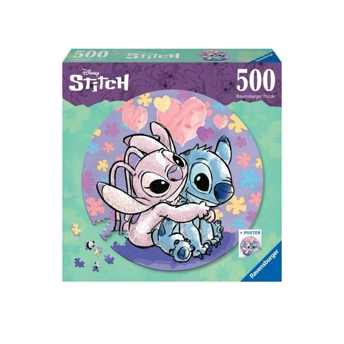 Puzzle rond 500 pièces Stitch Disney Dessin animé Dès 10 ans 17581 Ravensburger