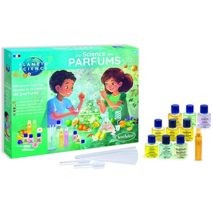 Kit Scientifique - SENTOSPHERE - La science des parfums - Faire évoluer son odorat - Composition parfum - Dès 8 ans