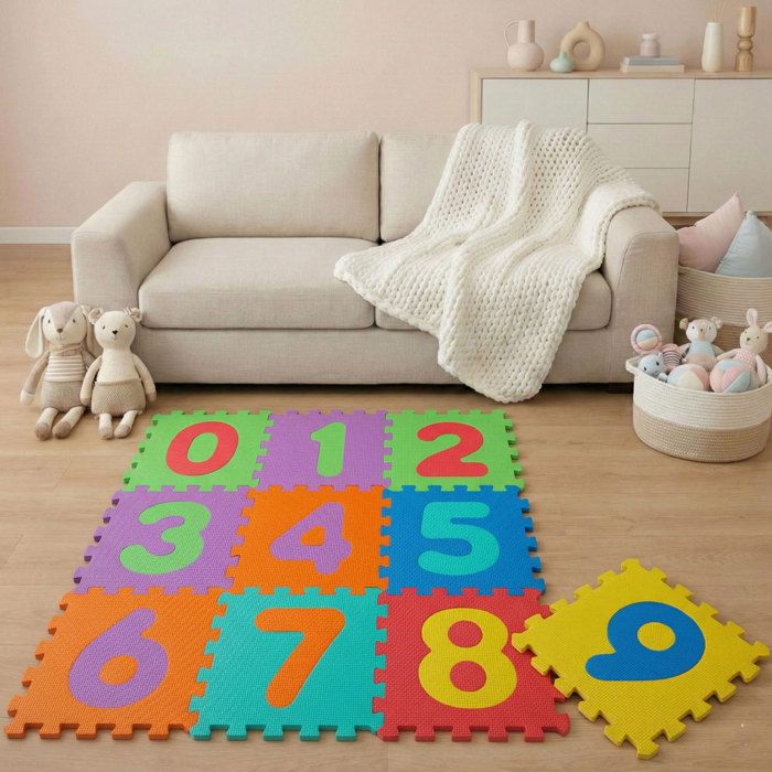 Tapis Puzzle en mousse EVA LITTLETOM - Paysage et nature - 26 pièces - Pour enfants de 3 ans et plus