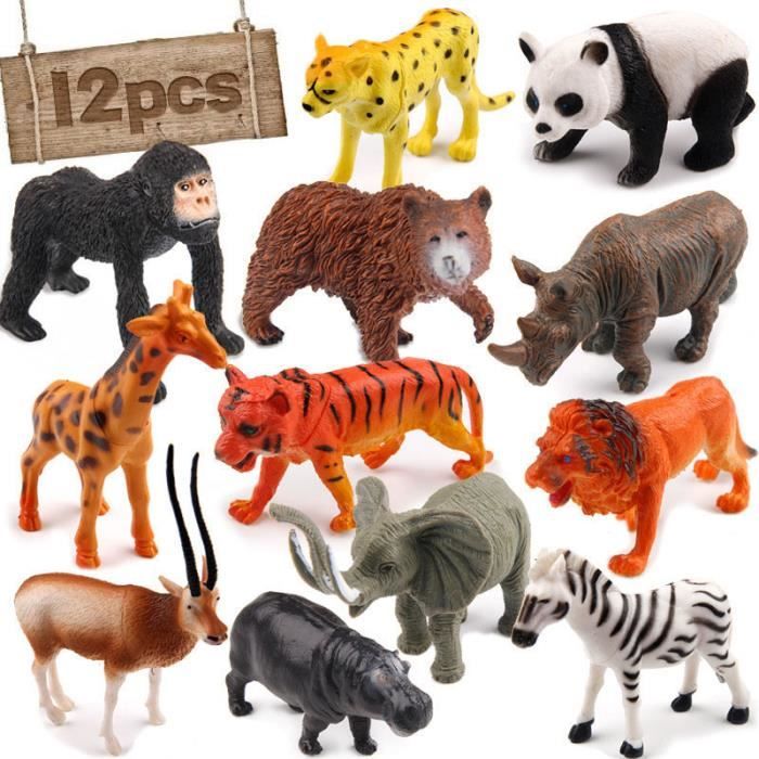 Figurines danimaux - MARSEE - 12 pcs - Plastique PVC - Couleurs vives - Pour enfants 3 ans et plus