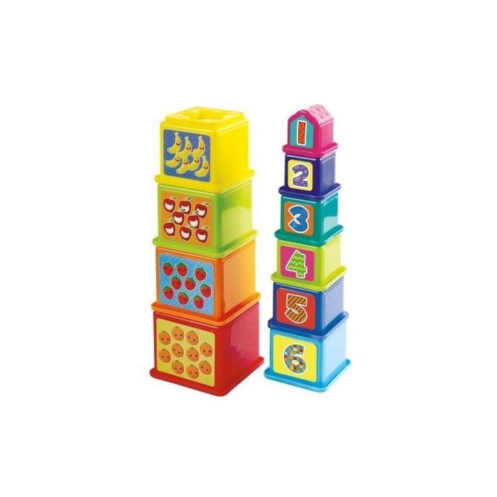 Coffret de 10 Cubes Gigogne A Empiler Ou A Emboiter - Jouet D Eveil - Jeu Educatif Enfant - 1 er Age