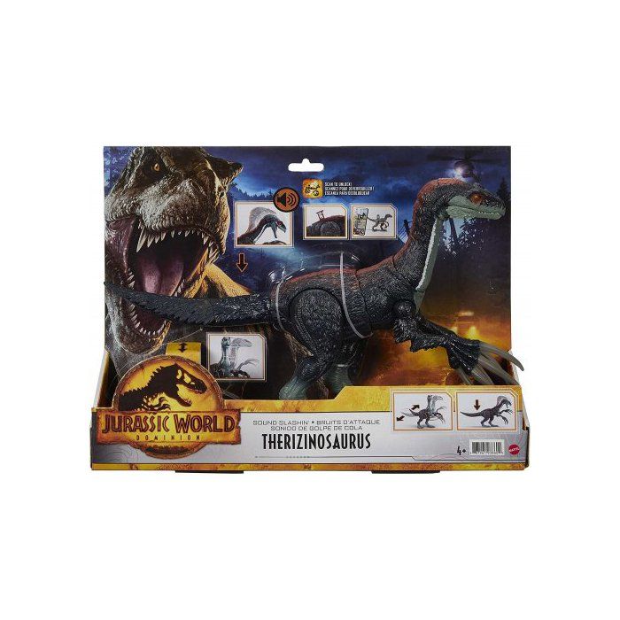 Dinosaure : Therizinosaurus 40 cm Articulé Et bruits Dattaque - Jurassic World - Set Dino Dominion + 1 Carte Offerte
