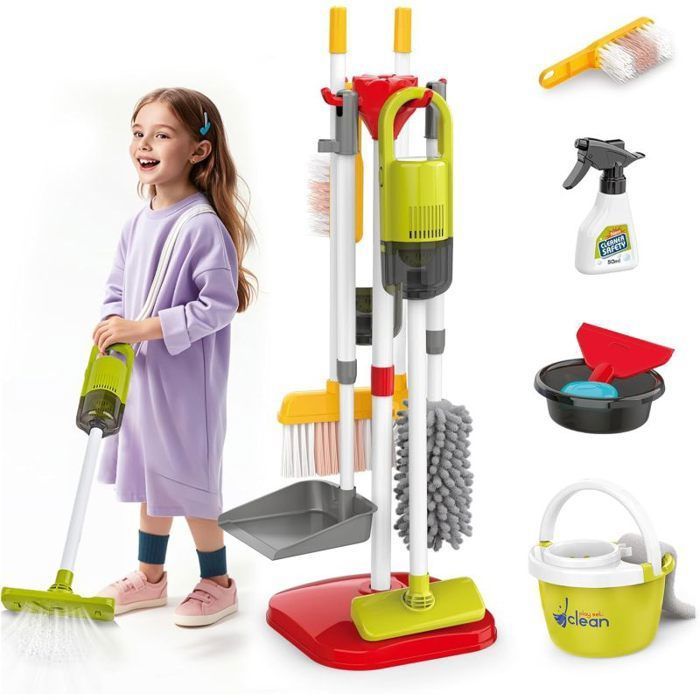 Kit de Nettoyage pour Enfants 22 Pièces Kit Menage Enfant Aspirateur Jouet pour Filles et Garçons de 3 à 6 Ans  SOIN DE LA MAISON