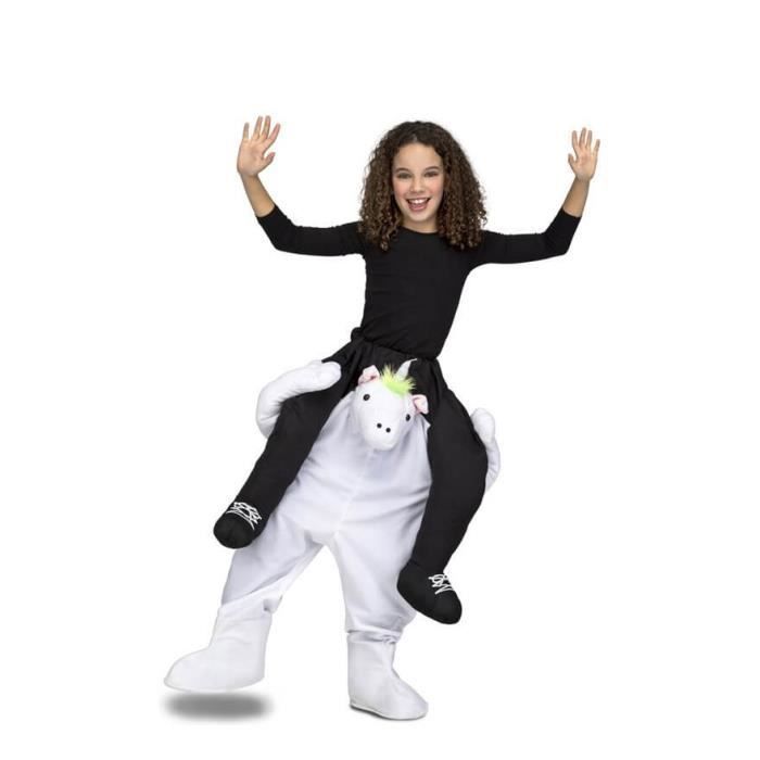 Déguisement - Unicorne au muscle - Pantalon blanc - Haut multicolore - Pour enfant 3-14 ans