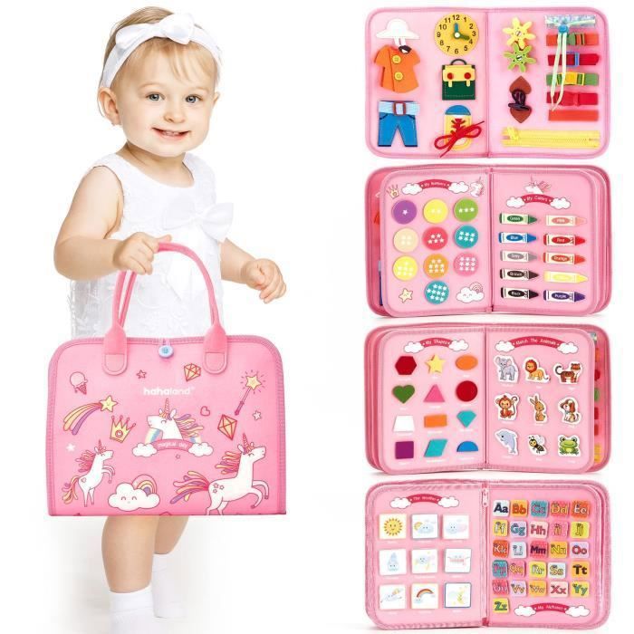 Busy Board - Licorne - Jouet en Feutre - 5 Couches - Montessori - Pour Fille 3 ans et plus