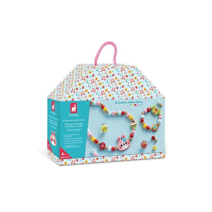 4 Bijoux en Bois à Créer Flower Garden - Les Premiers Ateliers Bijoux - Création de Bijoux DIY - Kit Loisir Créatif – Dès 4 ans