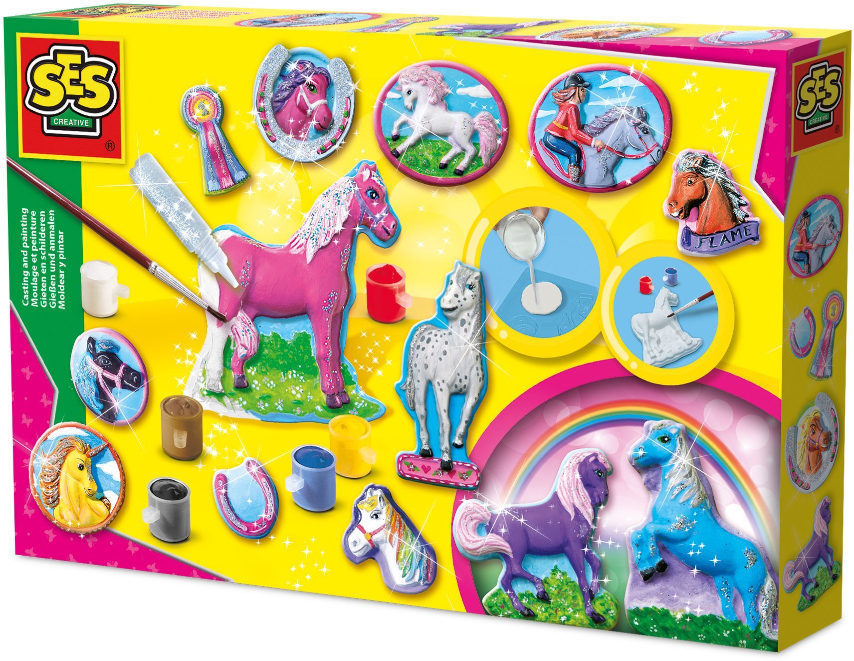 Moulage et peinture - SES CREATIVE - Hobby Pink - Cheveaux fantaisier - Mouler et peindre 12 - Age : 5+