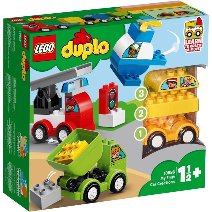 LEGO® 10886 DUPLO Mes Premiers Véhicules Briques de Construction avec Camion Hélicoptère et Jouet Voiture pour Bébés de 18 mois