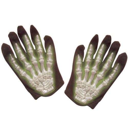 1 paire de gant squelette phosphorescent taille enfant deguisement halloween