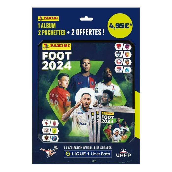 Album cartes à collectionner - Panini - Foot 2024 Ligue 1 - 2 pochettes offertes - Pour enfants - Mixte
