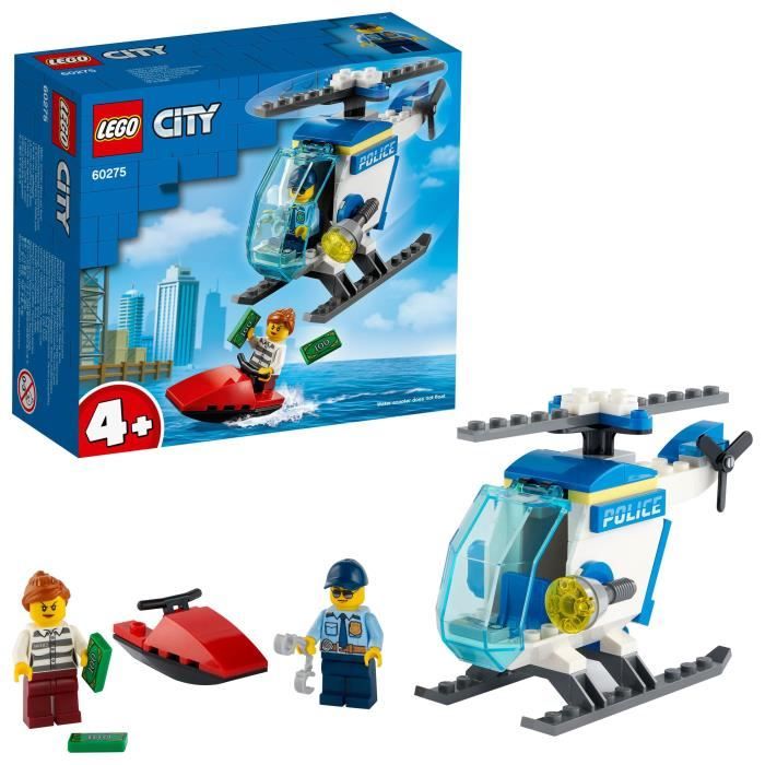 LEGO® City 60275 LHélicoptère de la Police Jouet avec Minifigurines Policier Jet-Ski