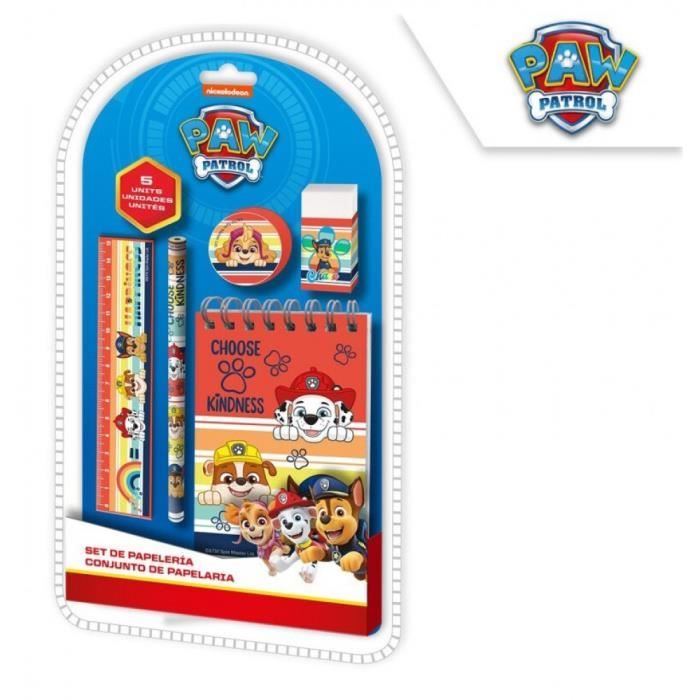 Set Scolaire Papeterie - Paw Patrol - 5 pièces - Rouge - Pour enfants à partir de 3 ans