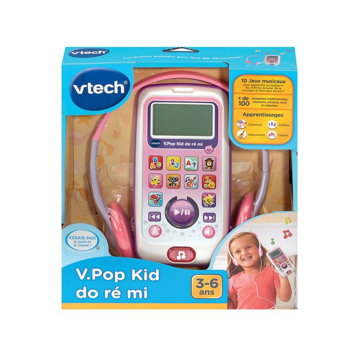 Baladeur musical éducatif VTECH V.Pod Kid Do Ré Mi rose - Pour enfants de 3 à 6 ans