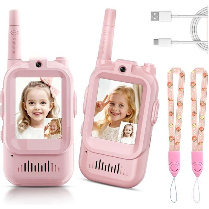 2Pcs Talkie Walkie Enfants Jouet - XJYDNCG - 3 à 12 ans - Vidéo Interactif - Rose pink TALKIE-WALKIE JOUET