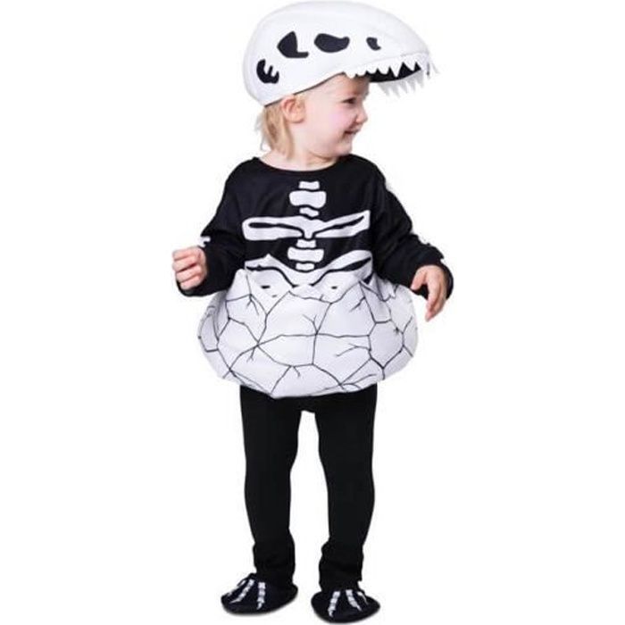 Déguisement - Dino Squelette - Tabard Capuche Couvre-pieds - Halloween - Garçon