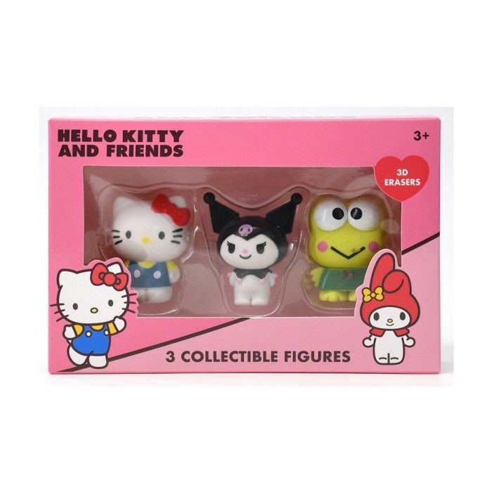 Pack Hello Kitty And Friends 3 Figurines Gomme 3D