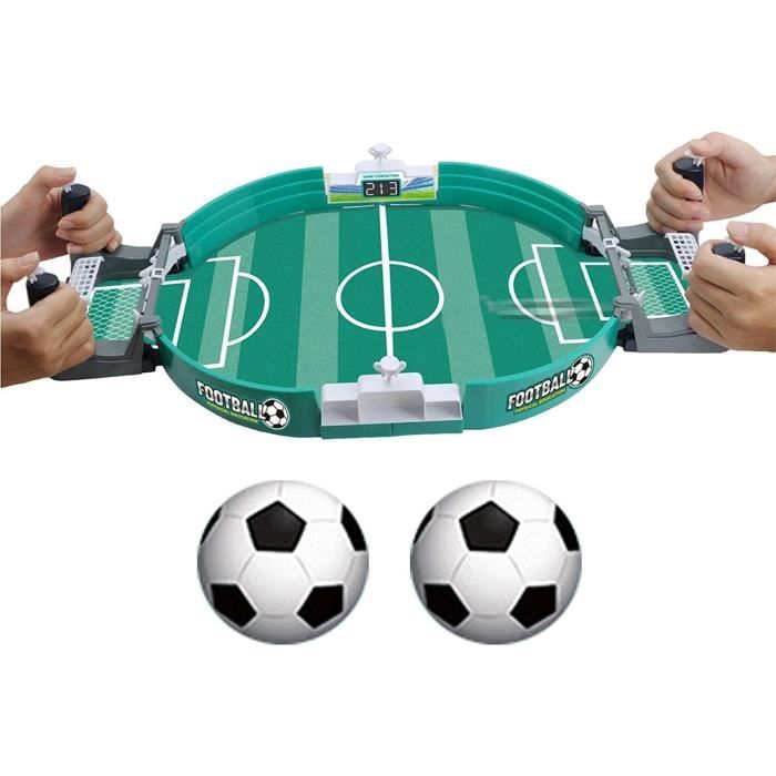 Mini Jeu de Baby-Foot avec 2 BallesJeu de Société de FootballJouet de Table de Football pour DeuxCadeau pour Enfants Adultes