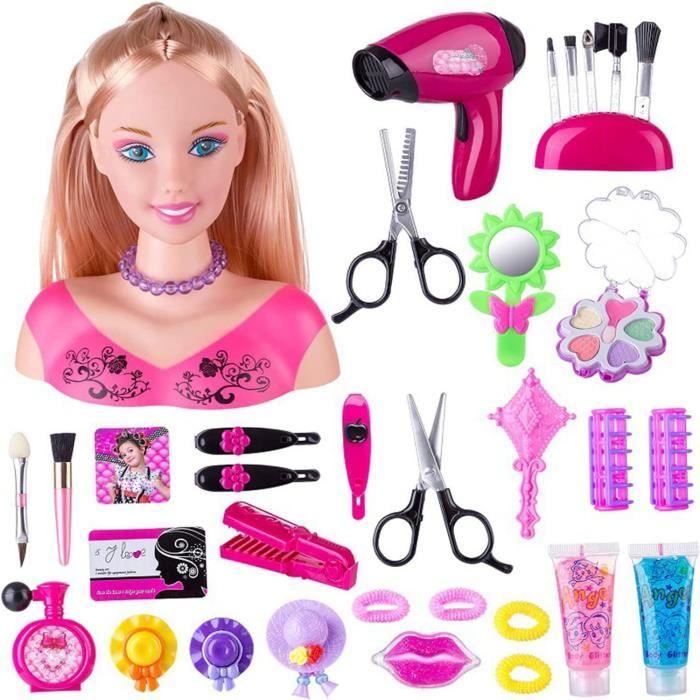 Tête à Coiffer PIMPIMSKY Girl Model Toys têtes buste princesse bijoux costume de poupée pour enfants cadeau fille cadeau de Noël